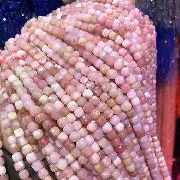 Mala Gladko Kroglice Naravnega Kamna Kroglice Pink Opal Kvadratni Oddelek Svoboden Kroglice za Nakit, Izdelava Ogrlica, Zapestnice 4 mm
