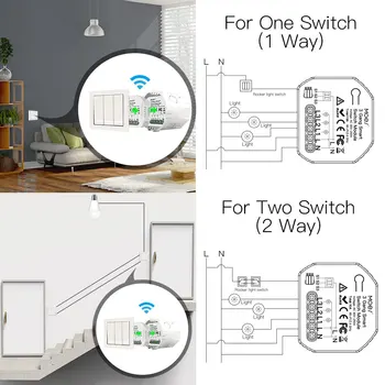 Mini DIY WiFi Smart Stikala za Luč 3 Banda 1/2 Način Modul Smart Life/Tuya App Nadzor Dela z Amazon Alexa in Google Doma