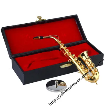 Miniaturni Glasbila Mini Saksofon S Kovinsko Stojalo Zbirka Dekorativne Okraske Alto Tenor Saksofon Darila