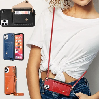 Moda Crossbody vrečko Design Usnje Primeru Telefon Za iPhone XS 12 mini 11 Pro Max 7 8 Plus SE 2020 X X X X XR Mehko Sim Paket Zajema