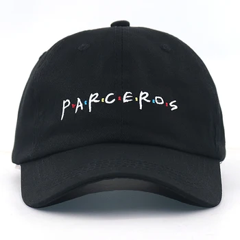 Moda PARCEROS kapa bombaž nastavljiv pismo vezenje black baseball caps hip hop oče klobuki vse ujema, unisex
