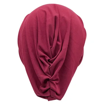 Moda za ženske muslimanska oblačila hidžab kape z svedrov solid Indijski bombaž, ovijte glavo, šal notranje hijabs skp pripravljen nositi turban bonnet