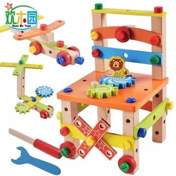 Montessori za otrok Otroke izobraževalne igrače Stol oblikovalec nabor orodij, lesene igrače, darila za Dekleta Fantje dostava iz Rusije