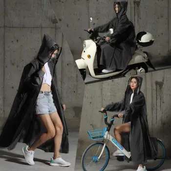 Motorno kolo dežni Plašč Ženske/Moški Zadrgo Hooded Poncho Motocikel Rainwear Dolgo Slog Pohodništvo Okoljske Dež Suknjič XL/XXL/XXXL