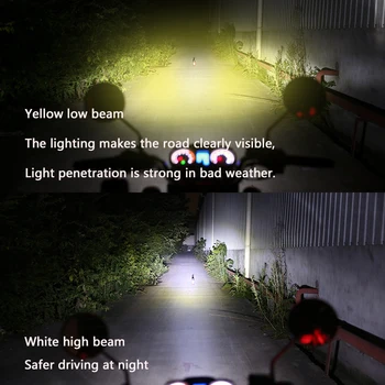 Motorno kolo Mini Dvo-LED Smerniki Projektor Objektiv H4 H6 BA20D LED Smerniki Žarnice 3500LM Hi/Lo Lučka Dual Barve, Skuter, ATV Moto