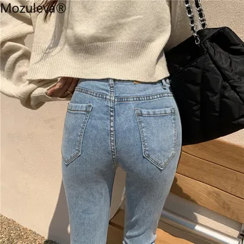 Mozuleva Skinny Kavbojke Ženske Slim Push Up Ulične Ženska Jeans Visoko Pasu Bodycon Trdna Svinčnik Hlače Mujer Korejskem Slogu 2020