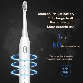 Močna Električna zobna ščetka za ponovno Polnjenje 3800time/min Ultrazvoka Stroj Elektronski Zob Nepremočljiva 5 Način Zobno Ščetko