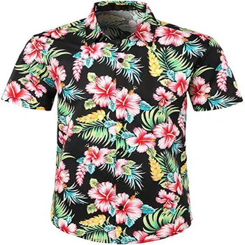 Moški Hawaiian Majica Poletni Sadni, Cvetlični Beach Kratek Rokav Priložnostne Luau Majica Vrhovi Plus Velikost S-2XL