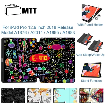 MTT 2018 Tablični Primeru Za iPad Pro za 12,9 palčni 3. Gen S Svinčnik Imetnik PU Usnja Flip Stojalo Pokrov Zaščitni Funda A1983 A1895