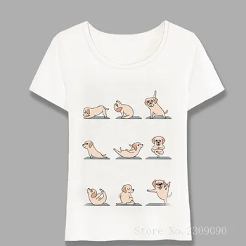 Najboljši Prijatelji Ameriški Tiran Yog Print Majica s kratkimi rokavi Ženske t-shirt Lep Pes Prašičev Design Vrhovi Tee Luštna Punca Kratek Rokav Harajuku