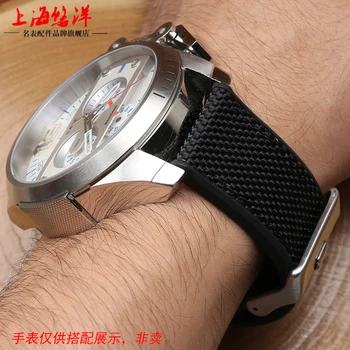Najlon platno +silikonski watch band ujemanje DS DZ4500 DZ4506 DS4318 original odstavka 24 26 28 mm watch trak