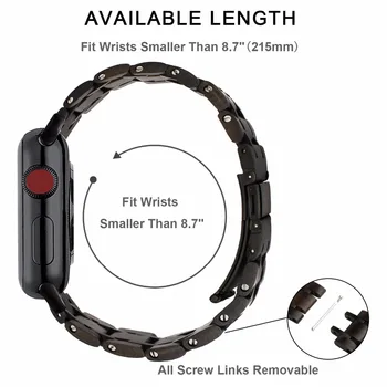 Narava Lesa + Nerjavečega Jekla Watchband za iWatch Apple Gledati Serije 5 4 3 2 1 44 42mm 40 mm 38 mm Pas za Zapestje Pašček Zapestnica