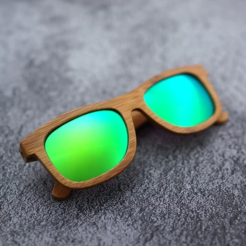 Naravna Bambus Lesene sončna Očala Ročno Polarizirana Ogledalo Premaz Leč za Očala Očala Original Lesa Oculos de sol masculino