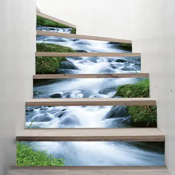 Naravne Kulise Stopnicah Dekoracijo Izmenljive Nepremočljiva Stopnišč Korake, Nalepke Adesivo 3D Escada Home Decor Art Nalepke Escalier