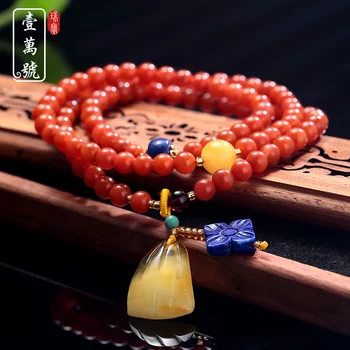Naravni baoshan južno rdeče agate kroglice zapestnice za ženske z oranžno zapestnico žensk pravi amber 6 mm jadeit jade nakit