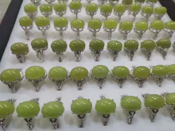 Naravni žareče zelena jade obroč z 925 sterling silver obroči 925 obroč bleščeč kamen za ženske jadeit jade nakit enem kosu