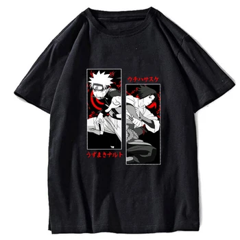Naruto Itachi Unisex Majica Harajuku Anime Sasuke T-Shirt Ulične Poletje Vrhovi Tees Tshirt HipHop tee