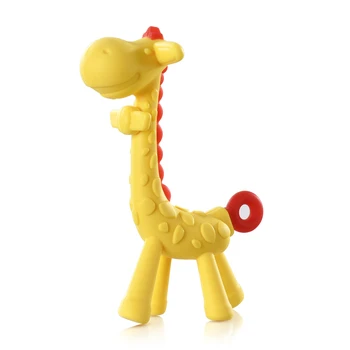 NCVI Baby Začetnih Igrača Srčkan Silikonski Žirafa Baby Teether Igrače, Žvečiti z Škatla za Shranjevanje Hrane Razred BPA Free Zamrzovalnik Varno