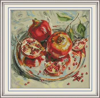 Needlework, Navzkrižno šiv,Set Za Vezenje kit,granatno jabolko sadje vzorec navzkrižno stitch handwork slikarstvo doma dekor
