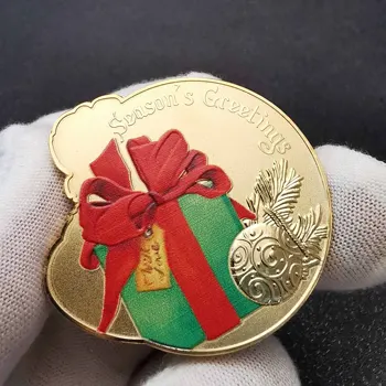 Nenormalno Božič Santa Claus Pisane Zlatega Kovanca Za Medaljo 2021 Novo Leto, Darila, Spominski Snežaka Kovancev Božično Drevo