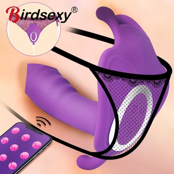Nosljivi Hlačke Dildo Vibratorji APP Brezžični Daljinski upravljalnik Sex Igrače za Ženske 10 Hitrost G Spot Klitoris Spodbujanje Vagina Orgazem