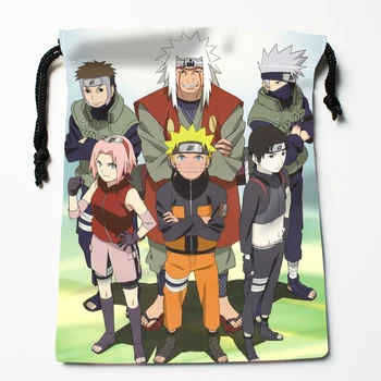 Nov Prihod Anime Naruto Vrvico Vrečke Tiskanje 18X22CM Mehko Tkanino Satena Resuable Shranjevanje Shranjevanje Oblačil Vrečko, Čevlji, Vrečke