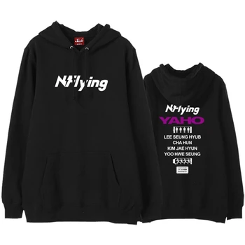 Nov prihod kpop nflying yahoo album isti državi ime/logotip, tiskanje puloverju s kapuco unisex runo/tanko svoboden majica