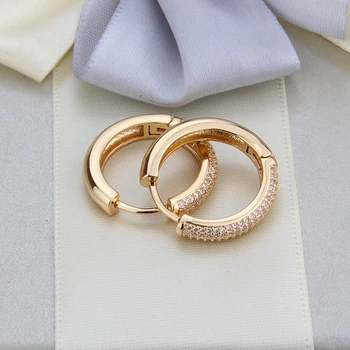 Nov prihod zlata / srebrna barva bakra uhan beli obroč uhani za ženske modni preprost nakit okrogle uhane stranka darila