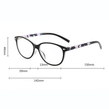 Nova Zasnova Obravnavi Očala Ženske Moški Krog Modnih Cvet Natisnjeni Ultralahkih Spomladanski Tečaji Anti Blu Proti Utrujenosti +1 +2 +3 +4