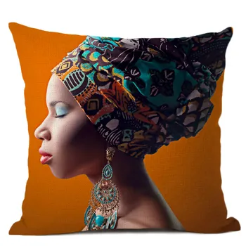 Novo Afriki Umetnosti Črno Dekle Afriška Ženska Oljna Slika Srčkan Blazino Kritje Za Kavč Dekoracijo Srčkan Risanka Dekle Perilo Blazine Pokrov