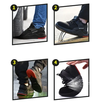 Novo Delo Varnosti Boot Jekla Toe Varnostne Čevlje, Anti-Piercing Dihanje Delovni Čevlji Neuničljiv Čevlji Moški Delo Superge Ryder
