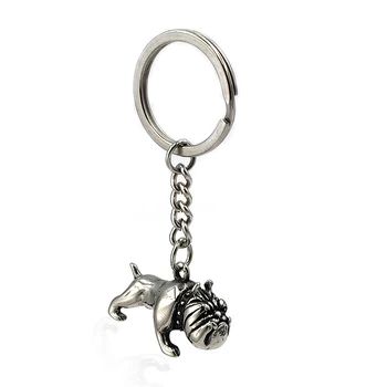 Novo osebnost živali pes iz nerjavečega jekla key ring verige 316L titana jekla obesek ključnih verige 3D nakit, pribor darilo