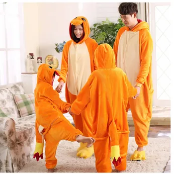 Novo Otroci anime Charizard jumpsuit Pižamo pižame kostum Sleepwear fire dragon Otrok Stranka Unisex Odraslih Pižamo onesie