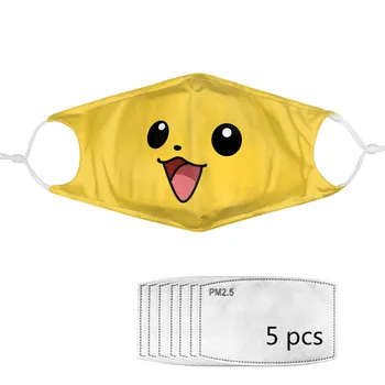 Novo Pokemon Pikachu Masko Risank Anime Maska Otrok Večkratno uporabo Washables Prah Dokaz Usta Stroj Sam PM2.5 Filter Za Masko