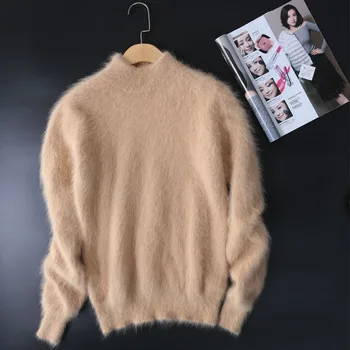 Novo pristno mink kašmir pulover ženske, mink kašmir puloverji s turtleneck ovratnikom brezplačna dostava JN465