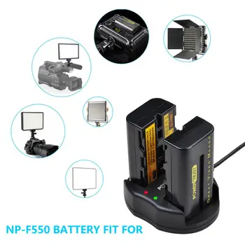 NP-F550 NP-F570 NPF550 F570 Baterija+USB Dvojni Polnilec za Yongnuo Viltrox LED Video Luč YN300Air II YN300 III YN600 Zraka L132T