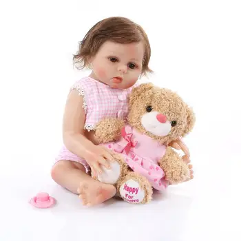 NPK 48 cm Baby Doll Simulira Silikonski Bebe Rodi Punčko za otroška Božična Darila za Rojstni dan