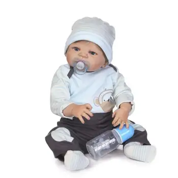 NPk 56 cm Silikonski rodi dojenček fant lutka igrača kot pravi polni silikona telo novorojenčka malčki punčko bebes prerojeni bonecas nepremočljiva kopel