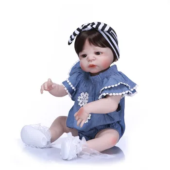 NPK 57 cm Polni Silikona Telo Prerojeni Baby Doll Realne Ročno Vinil Čudovit Veren Malčka Bebe Resnično Otroci Playmates Igrače