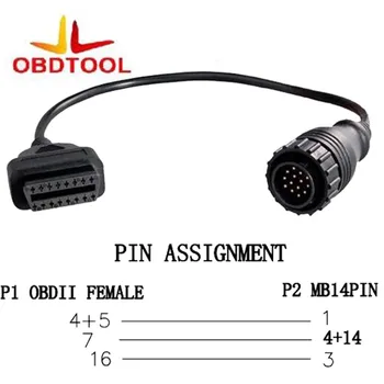 ObdTooL Za MB Sprinter 14 Pin 16 Pin OBD 1 2 Diagnostični Optičnega MB 14pin Priključek Kabel