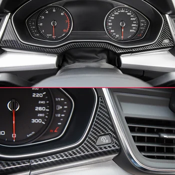 Ogljikovih Vlaken Videz Kritje Za Audi Q5 LHD 2017-2019 Notranje zadeve armaturne plošče armaturne Plošče Odbor za Prekrivanje 3Pcs/Komplet Okraskov