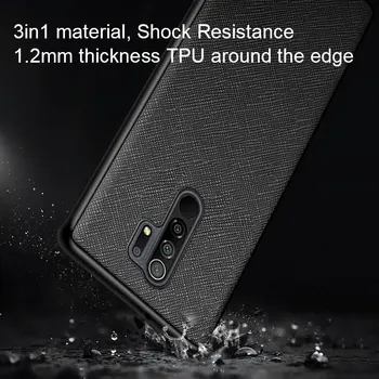 Ohišje za Xiaomi Redmi 9 9A 9C Prime Navzkrižno vzorec TPU Preprost Aeshterics Vrhunsko Pu usnje