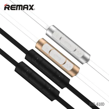 Original Remax RM-610D Kovin v uho žice nadzor Slušalke z Mikrofon Stereo Glasbe, slušalke za ios Android telefon Brezplačna Dostava