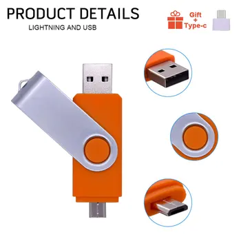 OTG 3 V 1, USB ključek 32GB 64GB 8GB 16GB 4GB Dvojni Vtič USB 2.0 Flash Drive za Pametni Telefon U Disk(nad 10pcs Brezplačno Logotip)