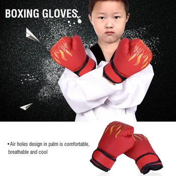 Otrok Boksarske Rokavice Boj PU Usnje Muay Thai Sparring Izsekavanje Kickboxing Borba Sandbag Rokavice Rdeče