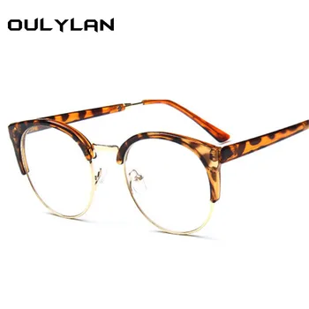 Oulylan Mačka Oči Očala Okvirji Moški Ženske Pregleden Optična Očala Kovinski Očala Okvir Navaden Objektiv Ženski Brisanje Očal