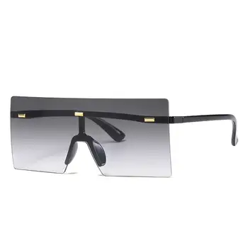 Oversize Kvadratnih Sončna Očala Ženske Moški Rimless Pravokotnik Buljiti Modna Sončna Očala Barva Objektiv Zlitine Okvir Vintage Sončna Očala