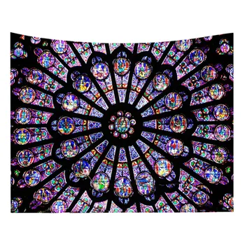 Padec Ladijskega Prometa, Katedrala Notre Dame V Parizu, Južna Rose Okno Tapiserija Poliester Natisnjeni Steni Visi Art Dekor