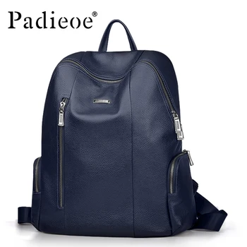 Padieoe moški nahrbtnik bookbag mens vrečko pravega usnja luksuzni college nazaj paket moda nepremočljiva potovalne prtljage torba za prenosni računalnik