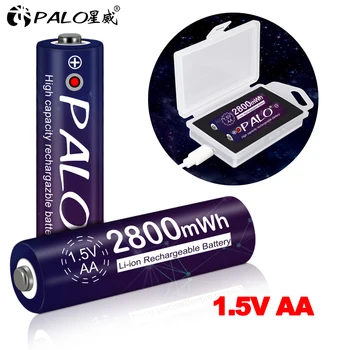 PALO 1,5 V 2800mAh Li-ion baterije AA Baterija za ponovno Polnjenje Za Svetilko Kamera Igrača nadzor Napolnjena z visoko zmogljivost Baterije